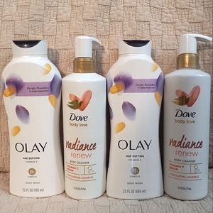 New Olay and Dove Body Wash bundle *Dove Body Love Radiance* Olay Age Defying*